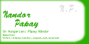 nandor papay business card