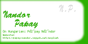 nandor papay business card